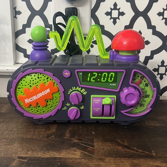 Nickelodeon 1995 Time Blaster Rise & Slime Alarm Clock Radio Tested VTG Works - Picture 1 of 3